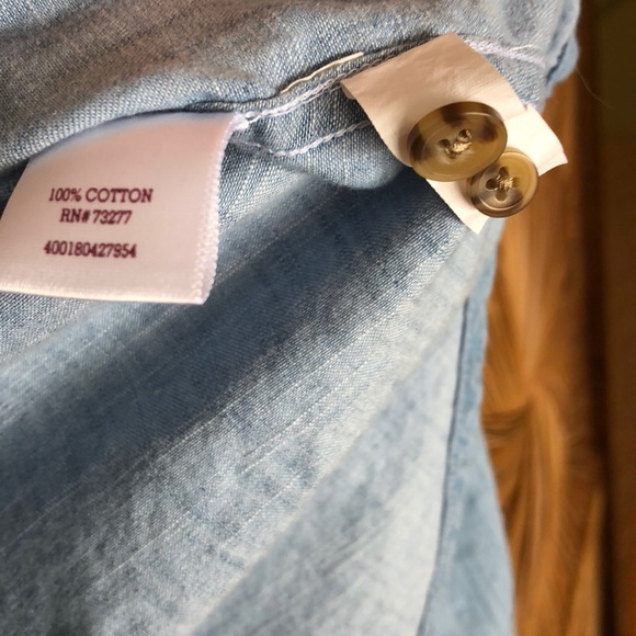 Authentic American Heritage Chambray Lace Up Top - Picture 4 of 6
